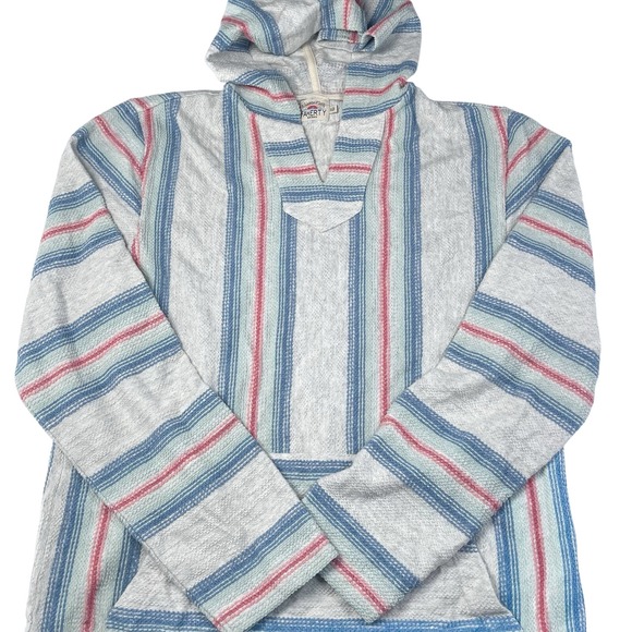 Faherty Other - Faherty Men's Biarritz Terry Hoodie Sz S White Multicolor‎ Striped Poncho Surfer
